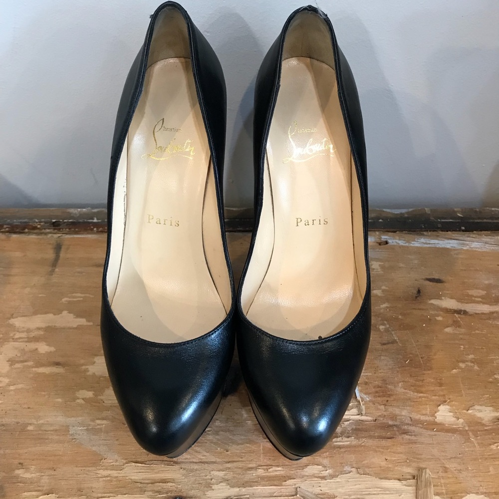 Christian Louboutin Black Leather Platforms